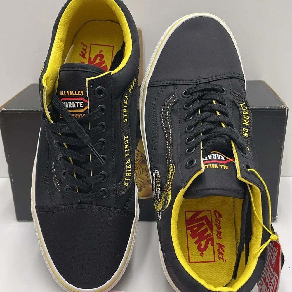Vans Men’s Old Skool
Cobra Kai Black/Yellow/White 
VN0A3WKT05N
Sneakers - Picture 12 of 16